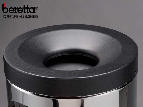 Danieli - Posacenere Da Terra Con Griglia In Acciaio Finitura Nero Da 17l Posacenere Da Esterni Con Gettacarte 88745922